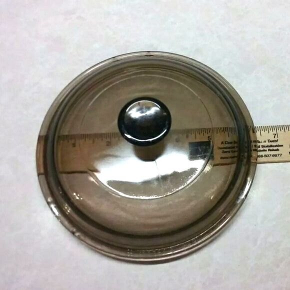 Visions Amber by Corning Glass Lid V-1-C for 1 qt. Pan or Casserole Pyrex Round - Picture 6 of 6